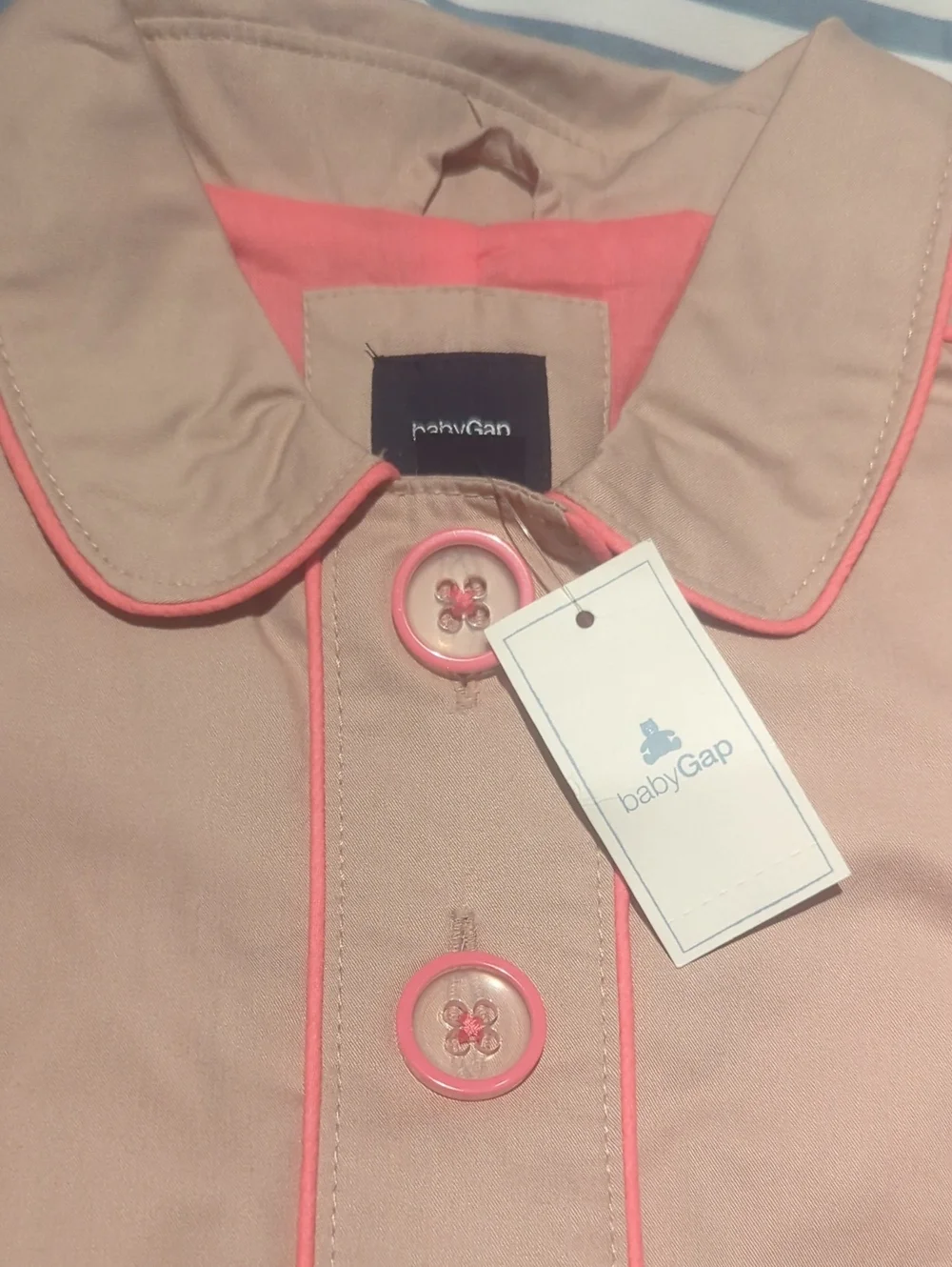 Beige Coat with Pink Trim (18-24mo)